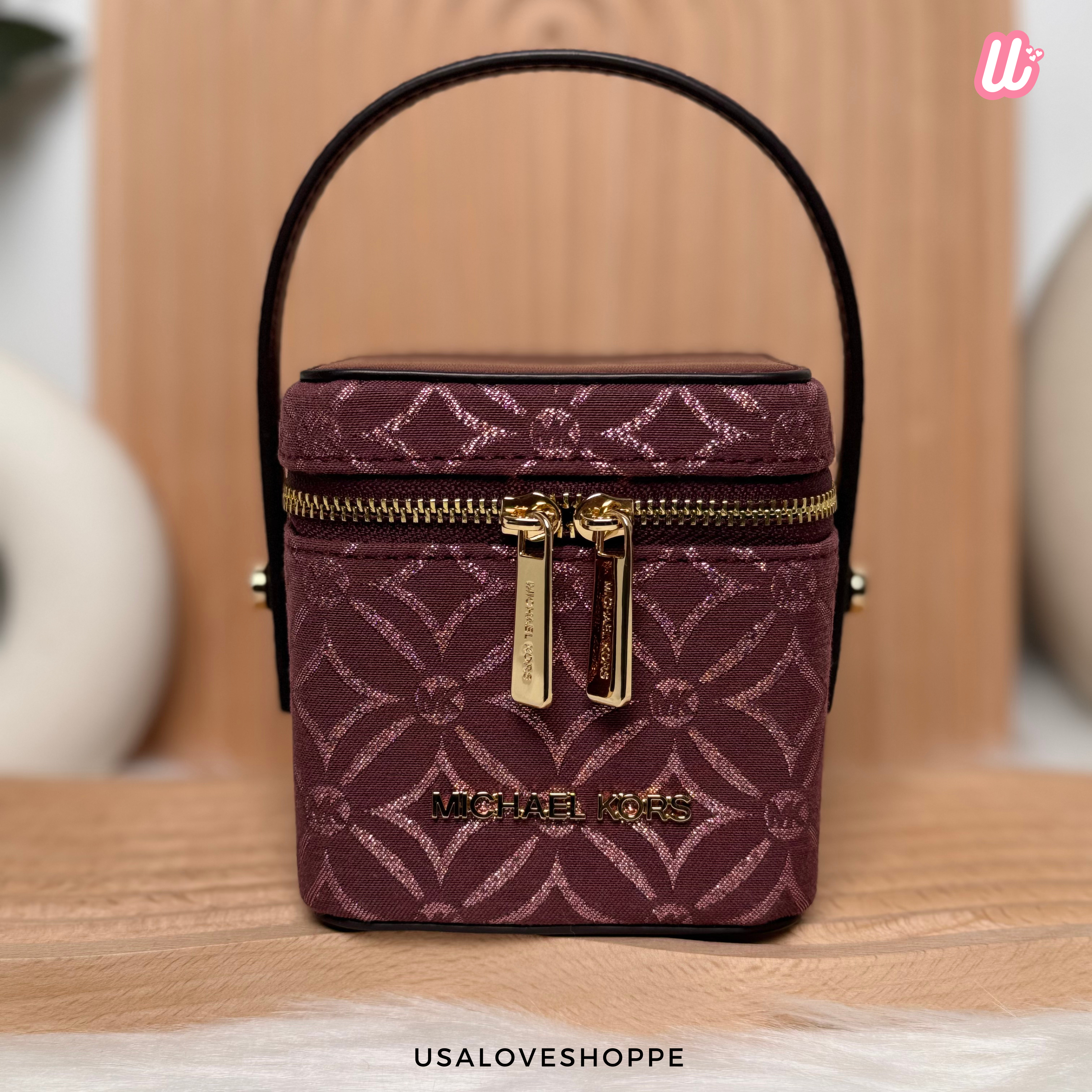 [READY STOCK MY] Michael Kors Sandrine XS Box Bag in Oxblood/Multi (35F4SD2N0J)