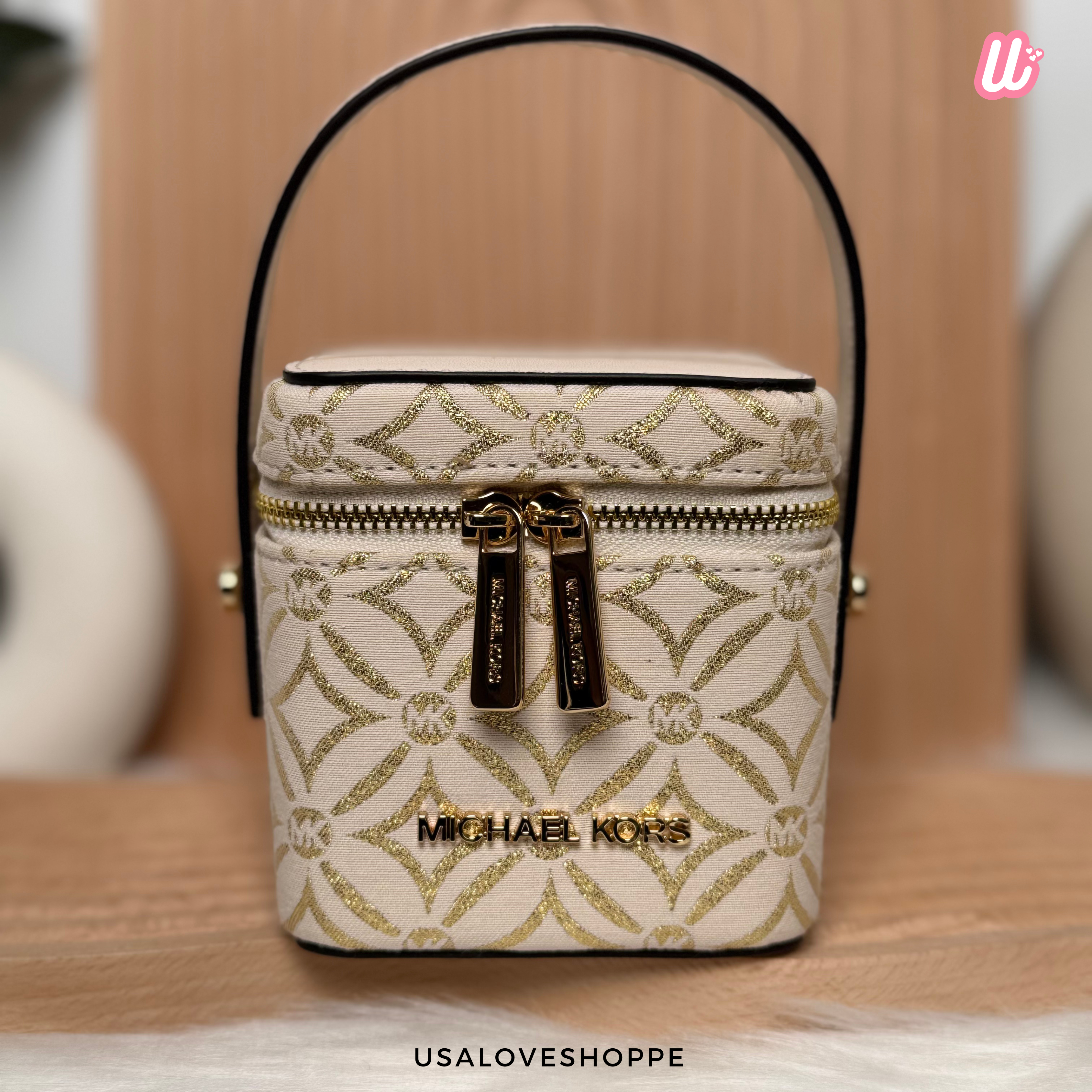[READY STOCK MY] Michael Kors Sandrine XS Box Bag in Pale Gold Multi (35F4GD2N0J)