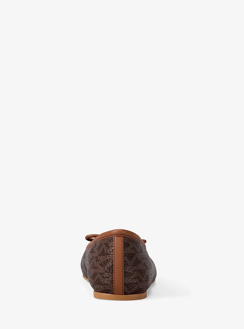 [INCOMING ETA 30 DAYS] Michael Kors Savannah Ballerina Flats with Logo in Signature Brown (FK)(49S6SVFP1B)