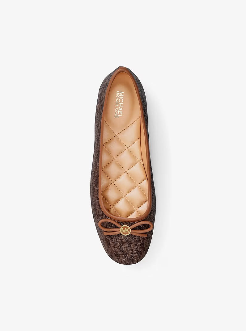 [INCOMING ETA 30 DAYS] Michael Kors Savannah Ballerina Flats with Logo in Signature Brown (FK)(49S6SVFP1B)