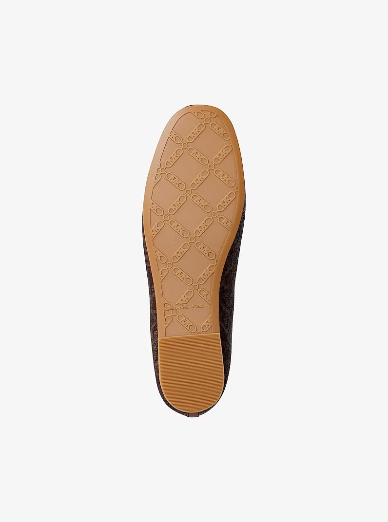 [INCOMING ETA 30 DAYS] Michael Kors Savannah Ballerina Flats with Logo in Signature Brown (FK)(49S6SVFP1B)