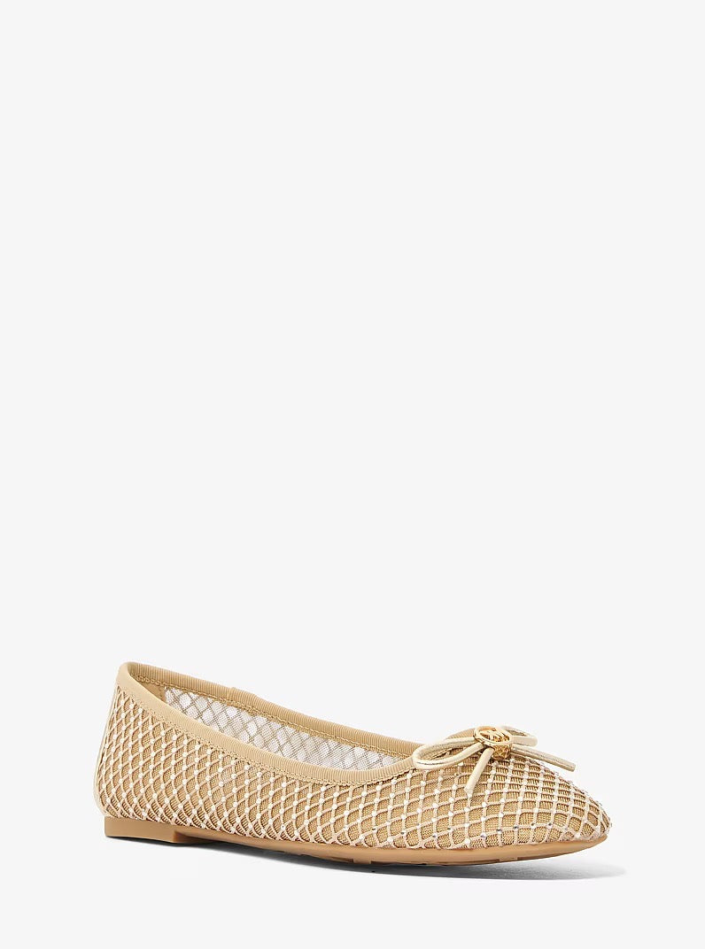 [INCOMING ETA 30 DAYS] Michael Kors Savannah Flat Mesh Ballerina with Embellishments in Pale Gold (FK)(49S6SVFP3D)