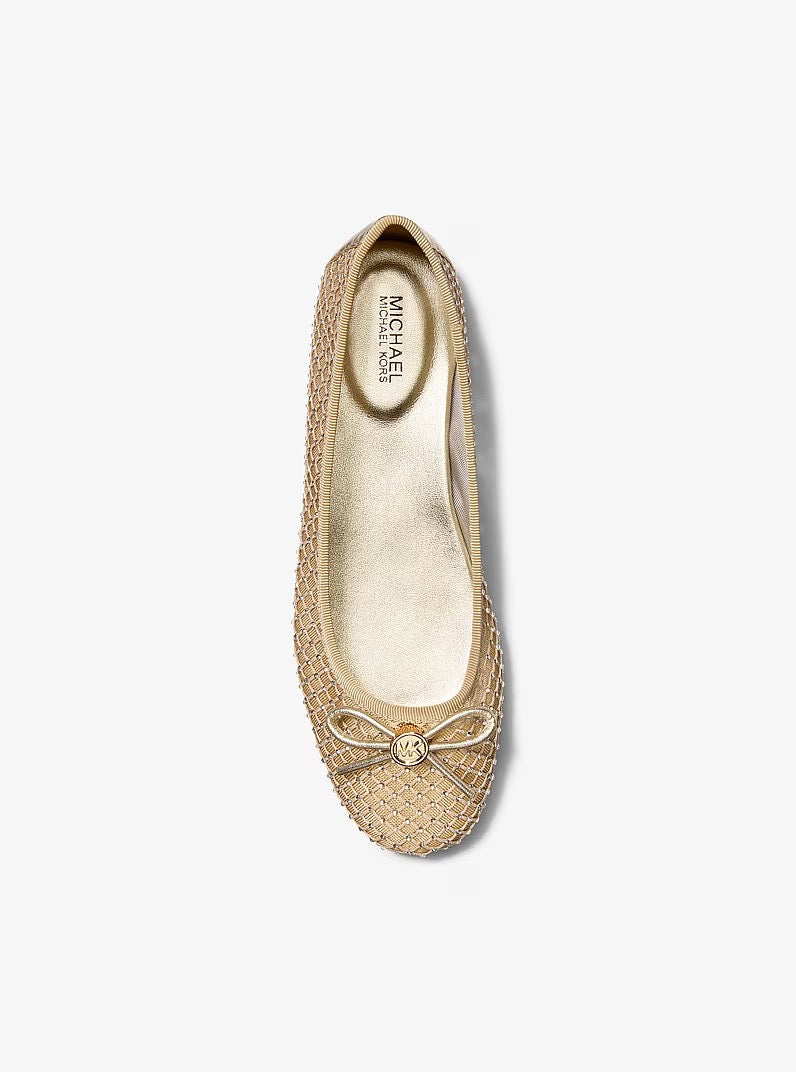 [INCOMING ETA 30 DAYS] Michael Kors Savannah Flat Mesh Ballerina with Embellishments in Pale Gold (FK)(49S6SVFP3D)