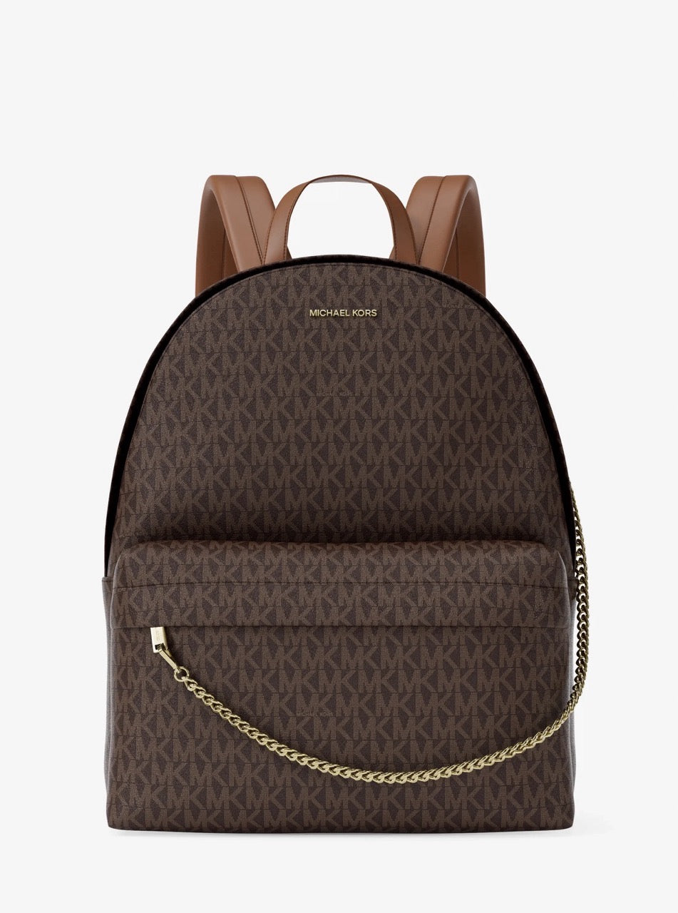 [WEB EXCLUSIVE][READY STOCK MY] Michael Kors Slater Large Chain Backpack in Signature Brown (35F5G04B3B)