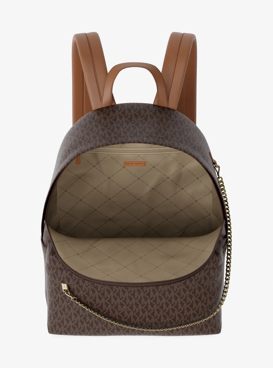 [WEB EXCLUSIVE][READY STOCK MY] Michael Kors Slater Large Chain Backpack in Signature Brown (35F5G04B3B)
