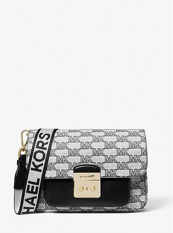 Michael Kors Sloan Editor Medium Flap Messenger in Black Multi (35F3GS9M2R)