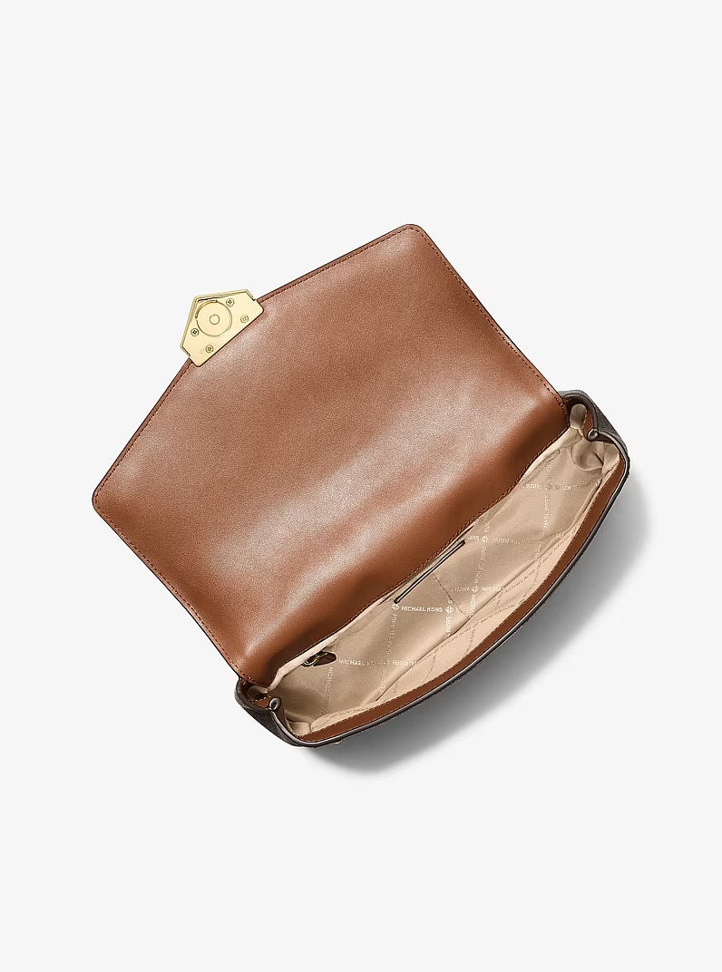 [INCOMING ETA 30 DAYS] Michael Kors Soho Large Studded Signature Logo Shoulder Bag in Signature Brown (35S6G1SL3B)