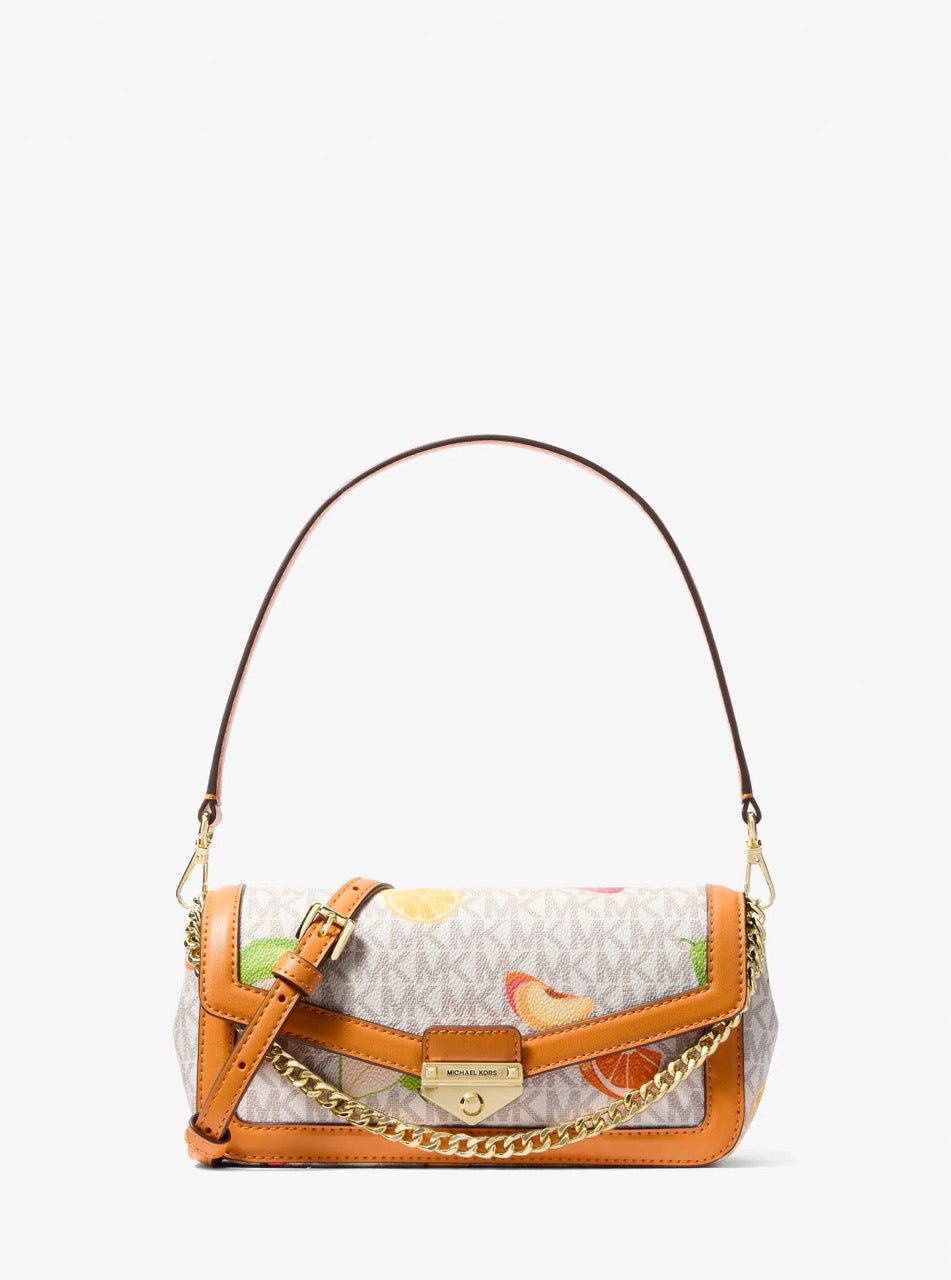 [READY STOCK MY] Michael Kors Soho Small Convertible Pouchette Crossbody in Rad Orange Fruit (35S6G1SC5U)