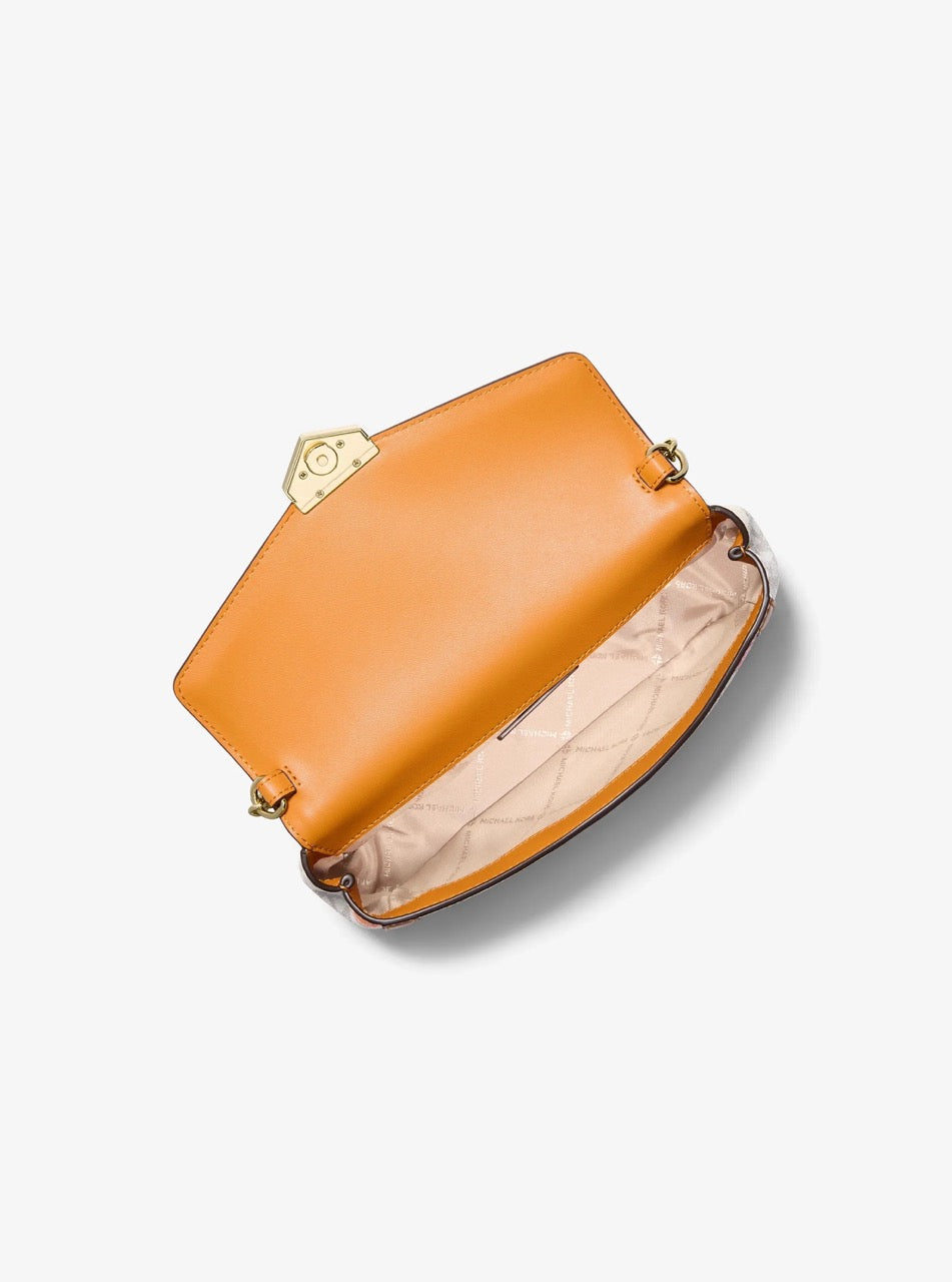 [READY STOCK MY] Michael Kors Soho Small Convertible Pouchette Crossbody in Rad Orange Fruit (35S6G1SC5U)