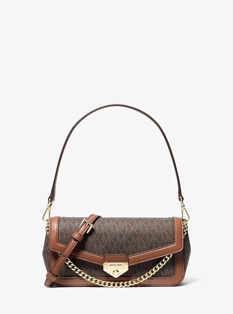 [INCOMING ETA 30 DAYS] Michael Kors Soho Small Convertible Pouchette Crossbody in Signature Brown (35S6G1SC5B)