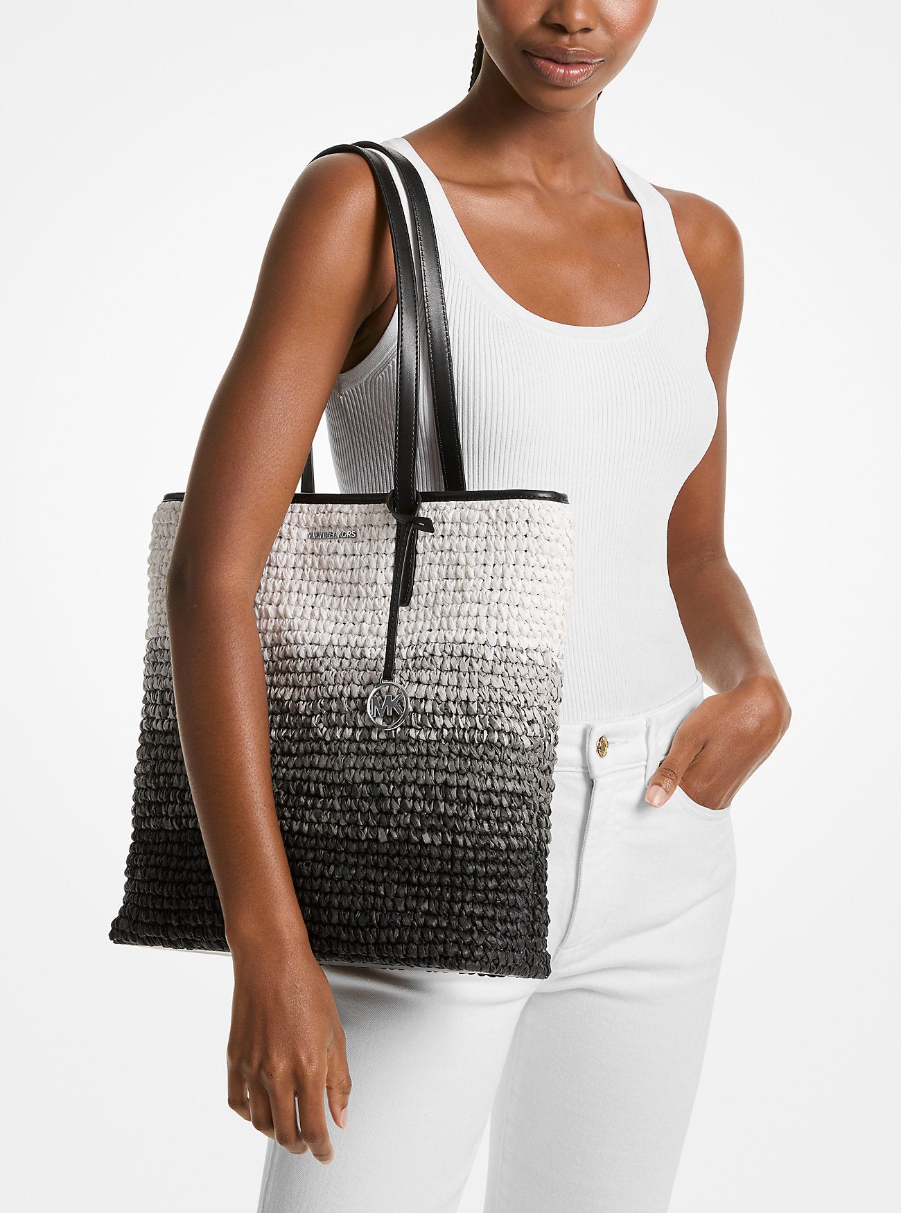 [READY STOCK MY] Michael Kors The Michael Bag Large NS Tote in Black (35S5S01T3W)