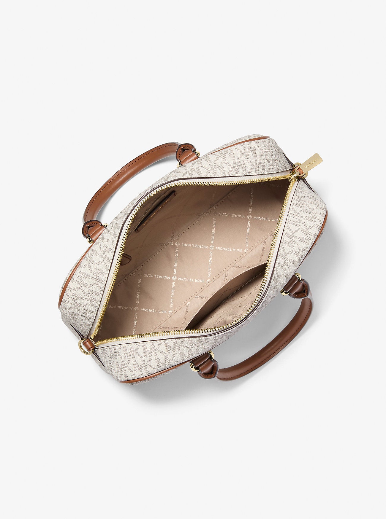 [READY STOCK MY] Michael Kors Thompson Medium Duffle Satchel in Vanilla (35F5G7OS6B)