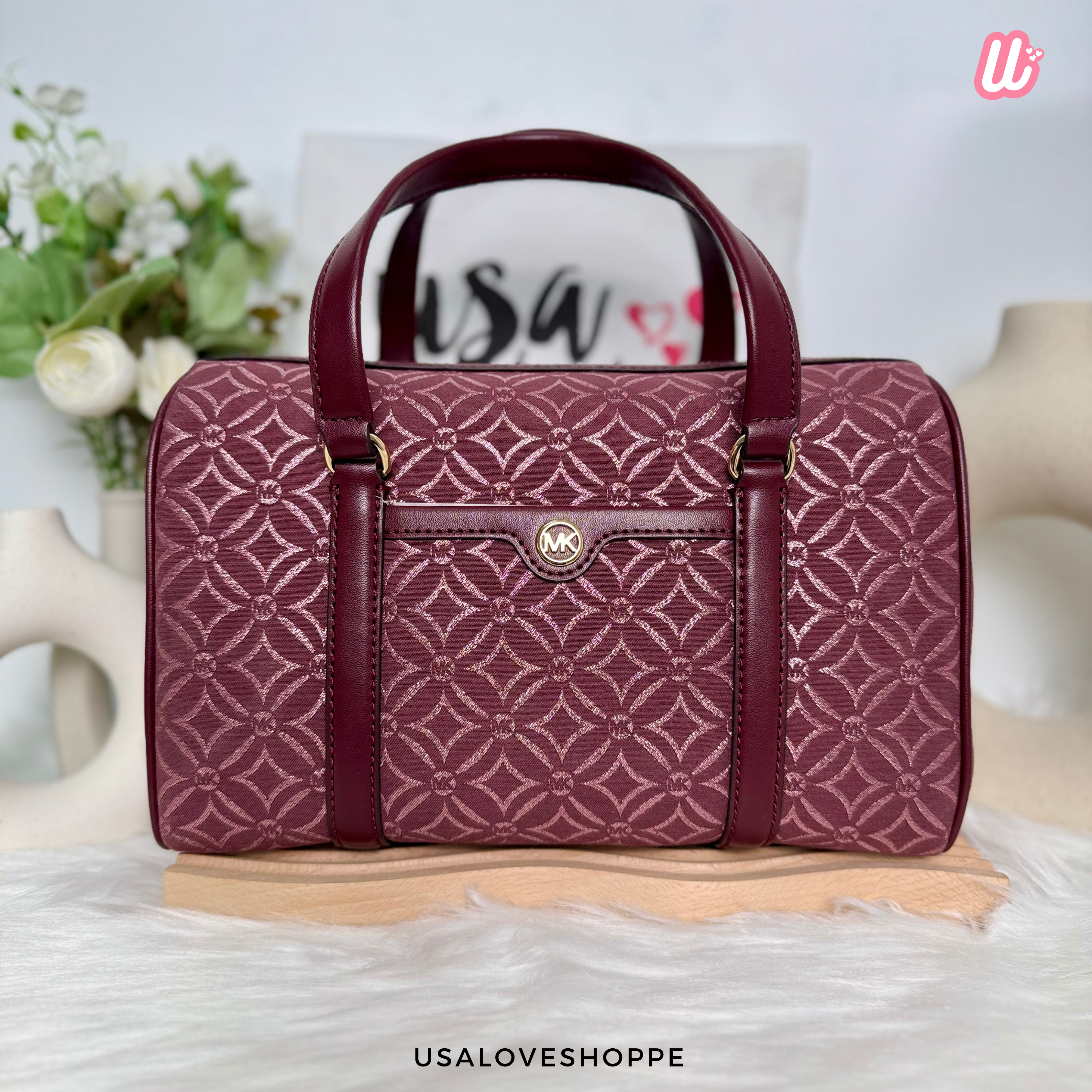 Michael Kors Travel Medium Duffle Satchel in Oxblood Multi (35F4GTFS6J)