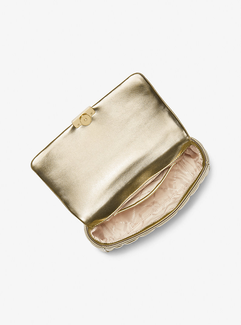 [READY STOCK MY] Michael Kors Tribeca Large Convertible Chain Shoulder in Pale Gold (30R4G2RL7M)