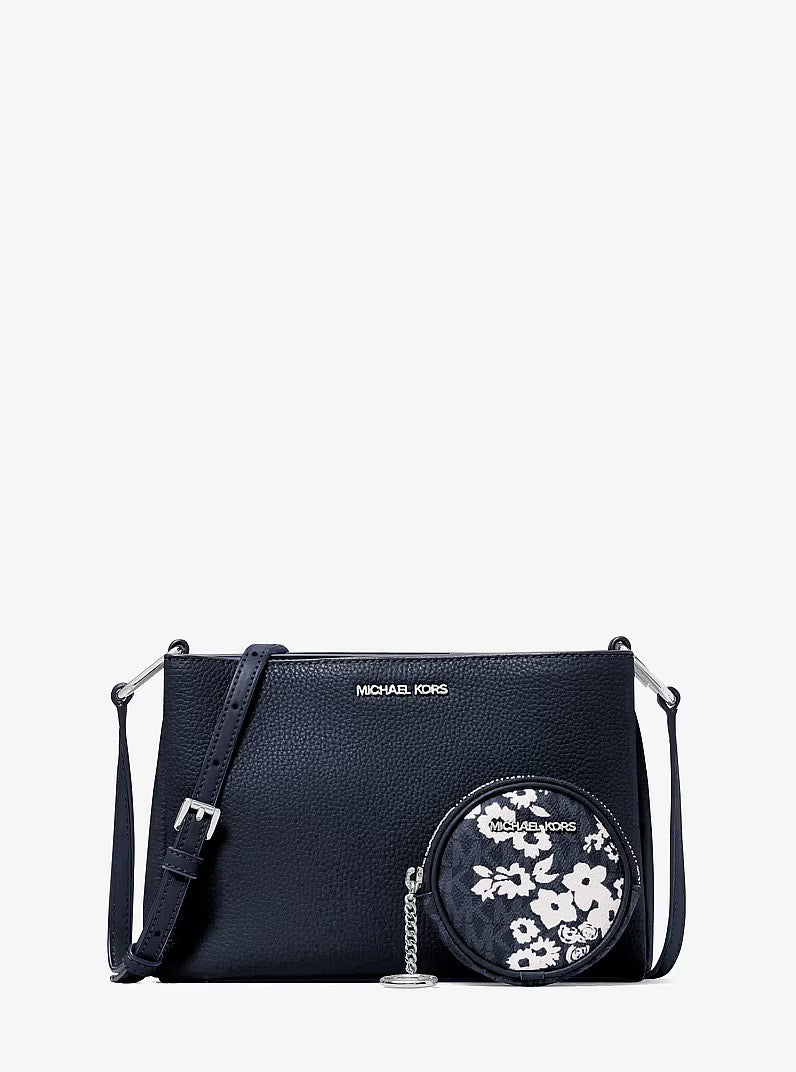 [INCOMING ETA 30 DAYS] Michael Kors Trisha Crossbody Bag in Grained Leather With Logo Print Cover in Navy Blue (35S6S9TC3L)