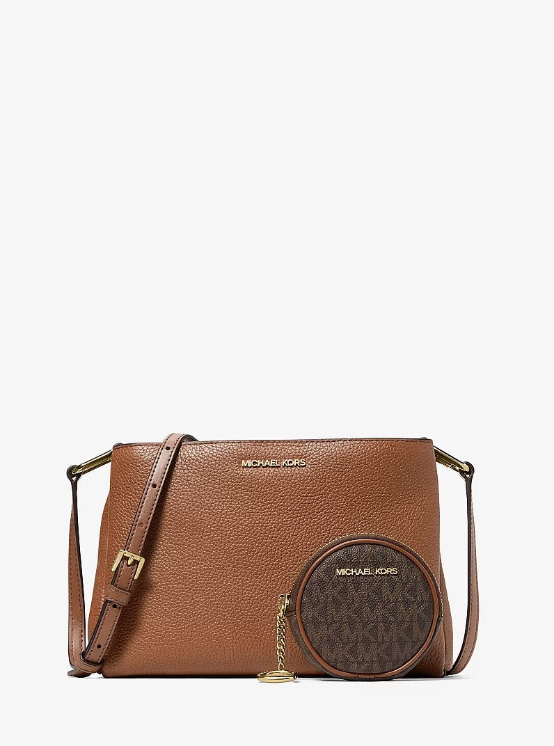 [INCOMING ETA 30 DAYS] Michael Kors Trisha Pebbled Leather Crossbody Bag With Pouch Gift Set in Luggage (35S6G9TC7L)