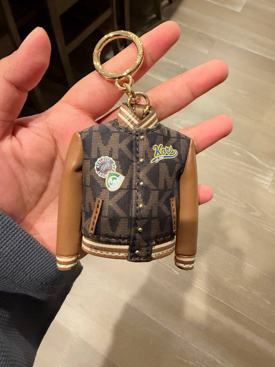 [INCOMING ETA 30 DAYS] Michael Kors Varsity Jacket Bag Charm in Brown (35T6GGFK3C)