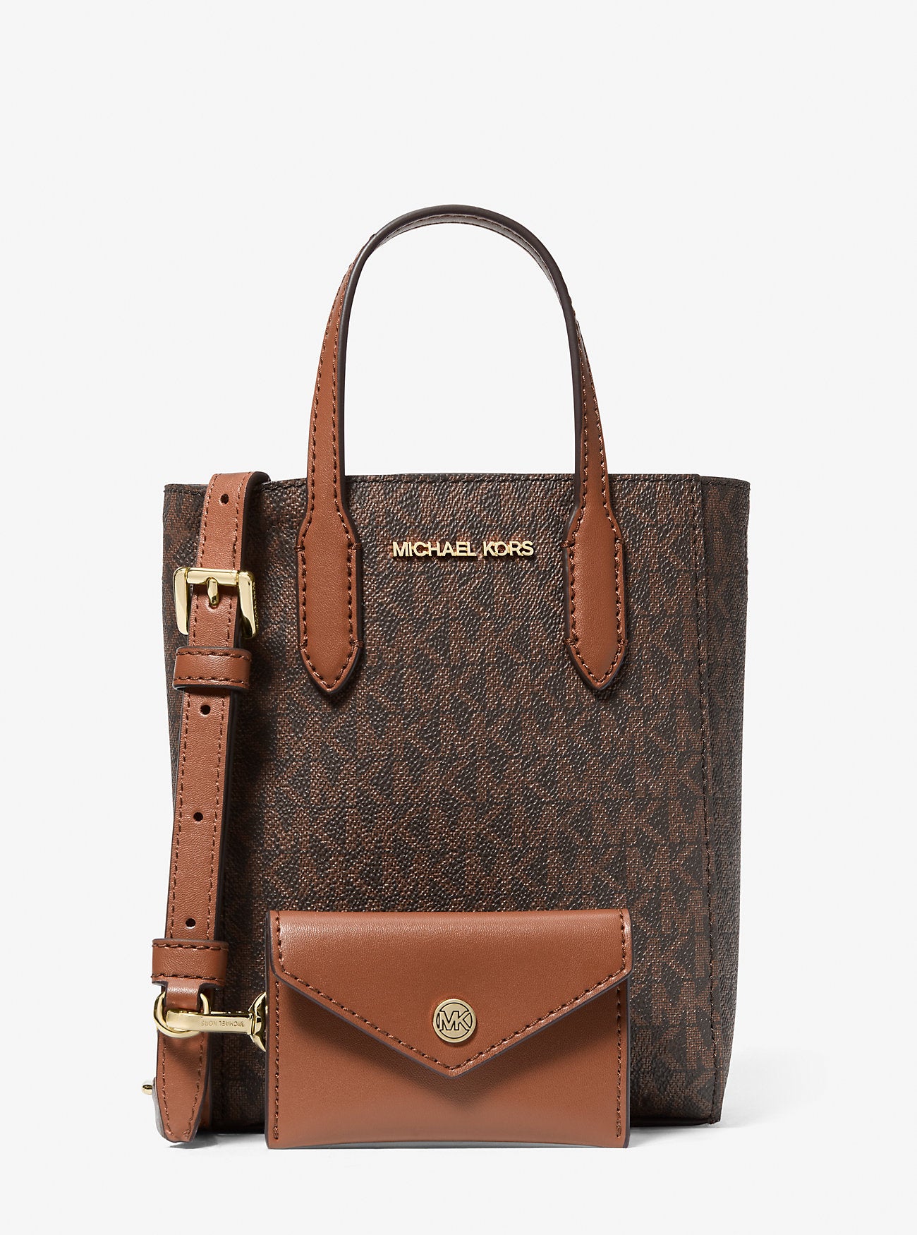 [INCOMING ETA 30 DAYS] Michael Kors Vincent XS Logo Crossbody With Card Case Signature Brown (35F4G2VC0B)