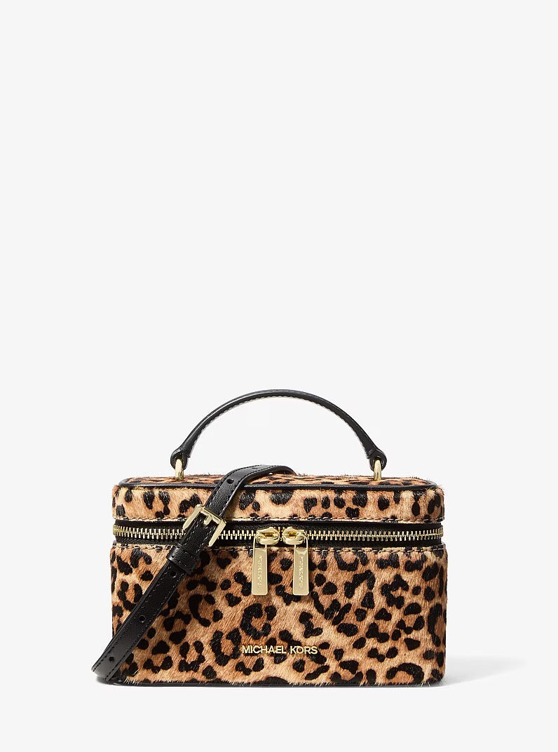 [WEB EXCLUSIVE][INCOMING ETA 30 DAYS] Michael Kors Vivi Small Leopard Print Calf Hair Vanity Crossbody Bag in Camel Multi (35F6GVFC5H)