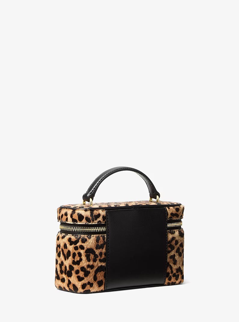 [WEB EXCLUSIVE][INCOMING ETA 30 DAYS] Michael Kors Vivi Small Leopard Print Calf Hair Vanity Crossbody Bag in Camel Multi (35F6GVFC5H)