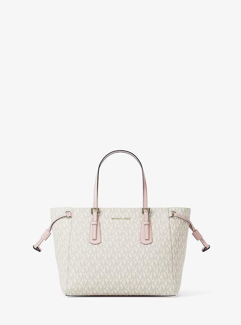 [INCOMING ETA 30 DAYS] Michael Kors Voyager Extra-Small Signature Logo Convertible Crossbody Bag in Powder Blush Multi (35R6GV6T0B)
