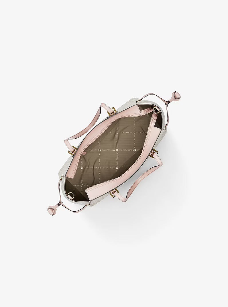 [INCOMING ETA 30 DAYS] Michael Kors Voyager Extra-Small Signature Logo Convertible Crossbody Bag in Powder Blush Multi (35R6GV6T0B)