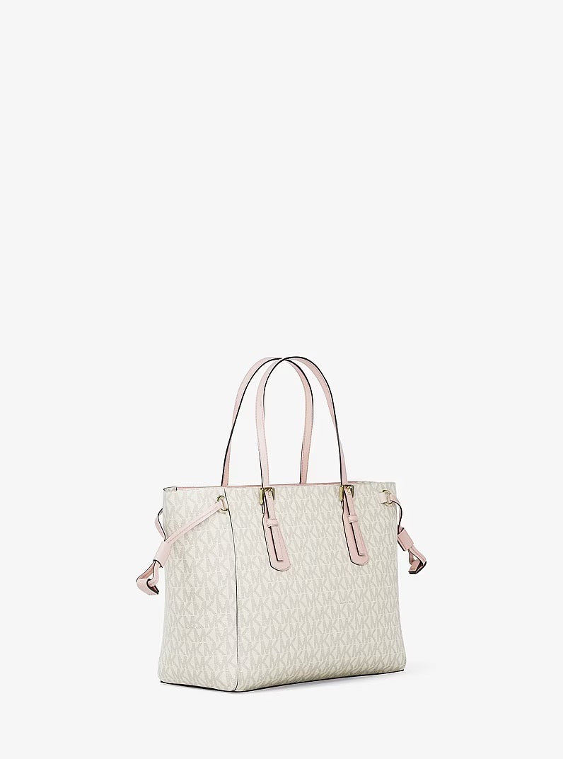 [INCOMING ETA 30 DAYS] Michael Kors Voyager Extra-Small Signature Logo Convertible Crossbody Bag in Powder Blush Multi (35R6GV6T0B)