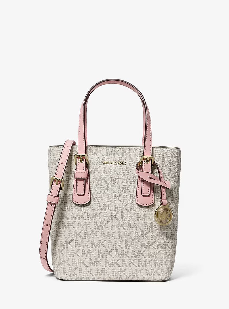 [WEB EXCLUSIVE][INCOMING ETA 30 DAYS] Michael Kors Voyager Extra-Small Signature Logo Convertible Crossbody Bag in Signature Powder Blush (35F6GV6C0B)