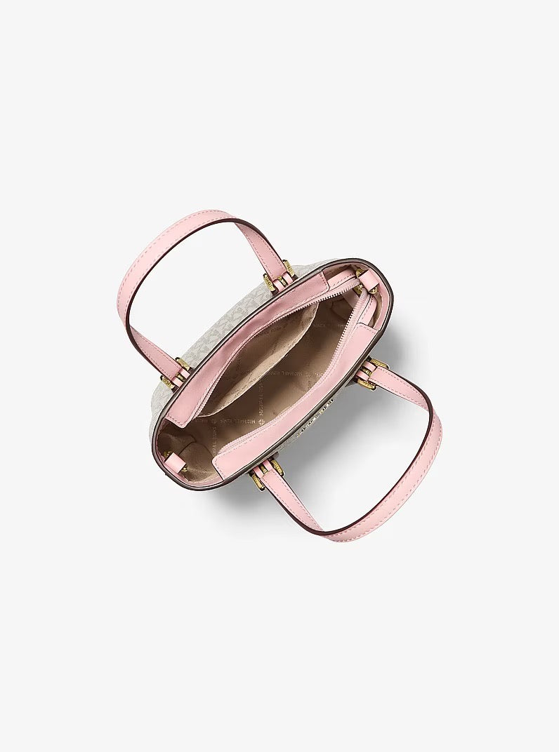 [WEB EXCLUSIVE][INCOMING ETA 30 DAYS] Michael Kors Voyager Extra-Small Signature Logo Convertible Crossbody Bag in Signature Powder Blush (35F6GV6C0B)