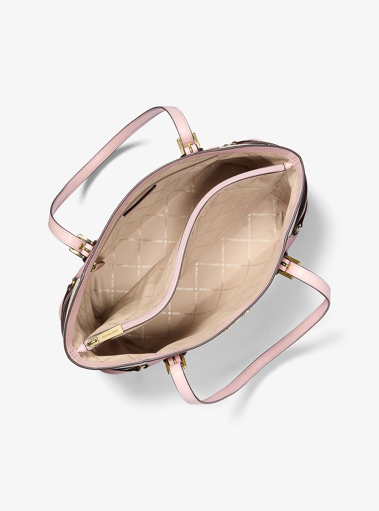 [INCOMING STOCK ETA 30 DAYS] Michael Kors Voyager Large Color-Block Sig Logo Tote Bag in Powder Blush (35S5GV6T7B)