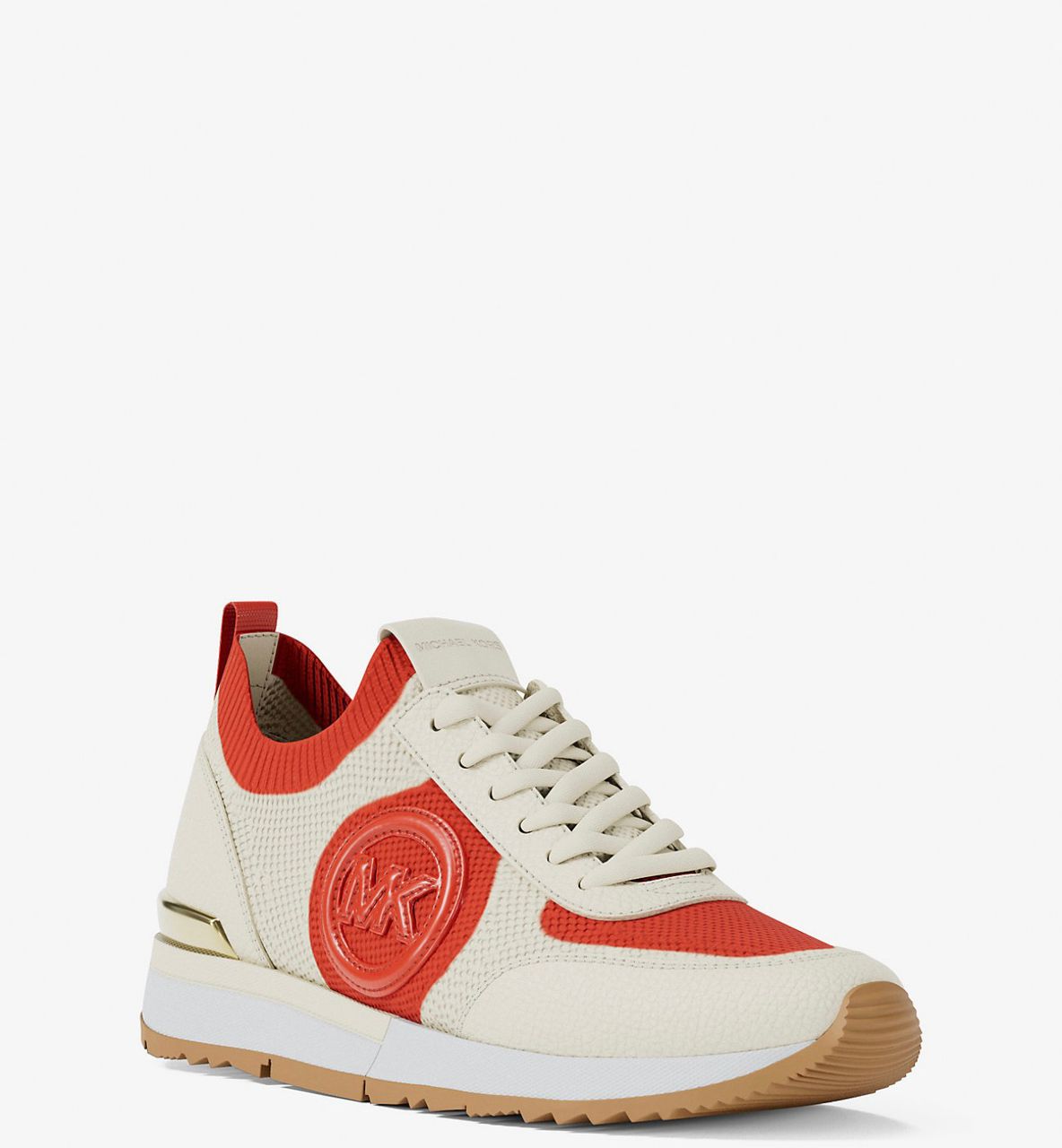 [INCOMING ETA 30 DAYS] Michael Kors W Jenkins Two-Tone Stretch Knit Trainer in Dark Sangria (FK)(49S5JNFS3D)