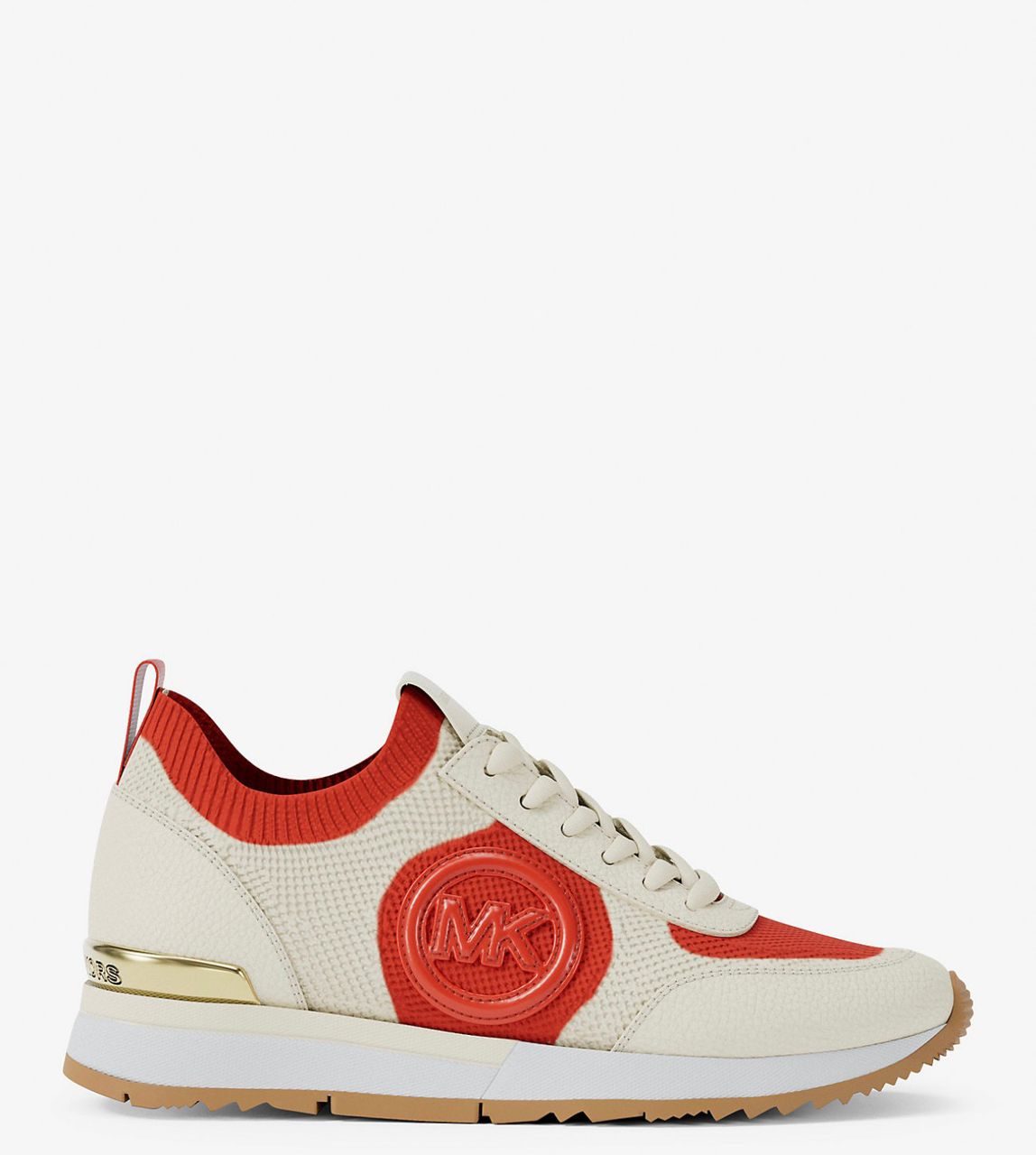 [INCOMING ETA 30 DAYS] Michael Kors W Jenkins Two-Tone Stretch Knit Trainer in Dark Sangria (FK)(49S5JNFS3D)