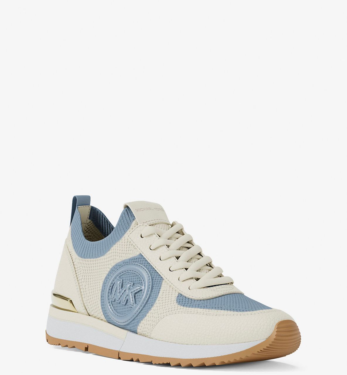 [INCOMING ETA 30 DAYS] Michael Kors W Jenkins Two-Tone Stretch Knit Trainer in Pale Blue (FK)(49H3JNFS3D)