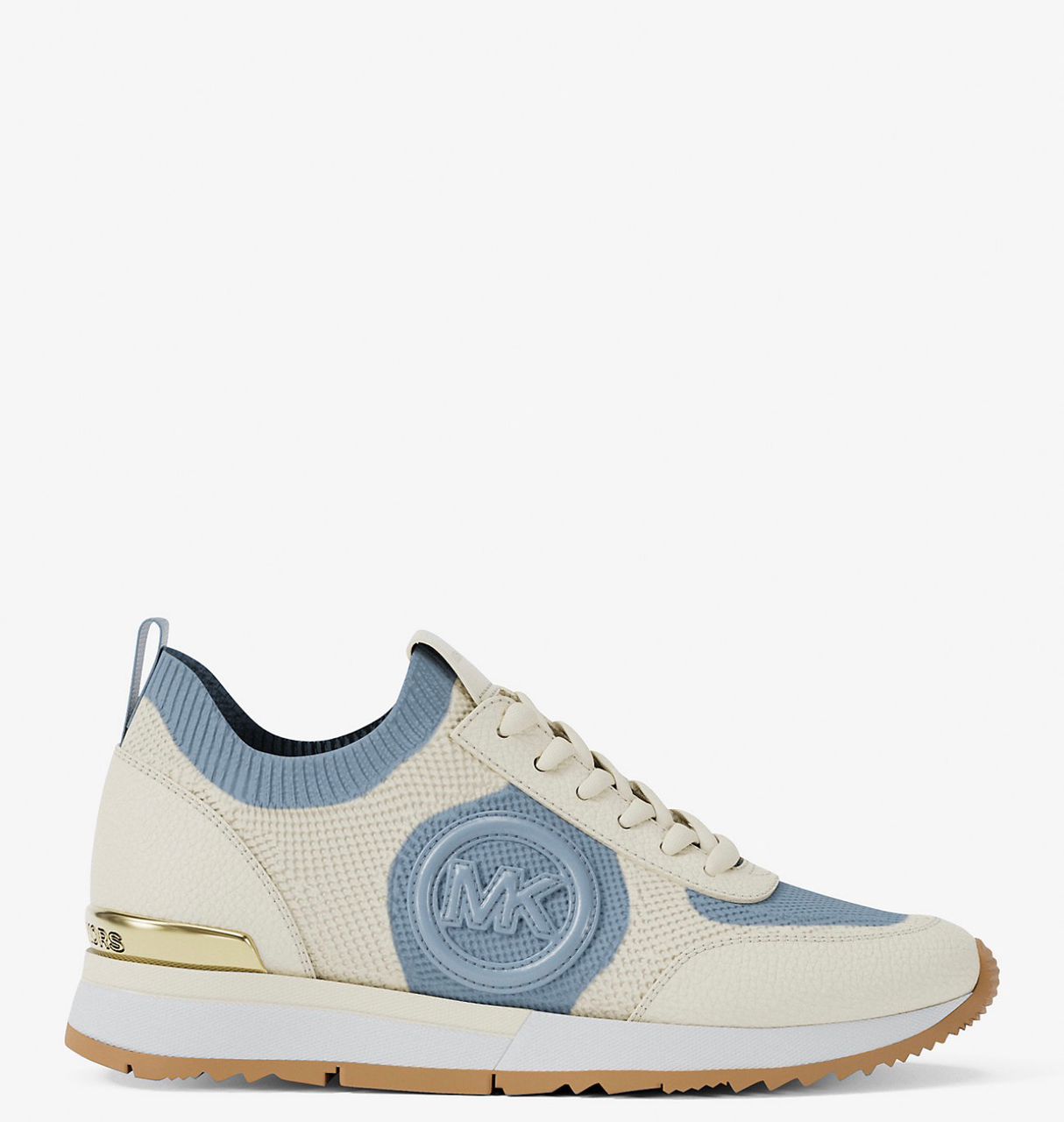 [INCOMING ETA 30 DAYS] Michael Kors W Jenkins Two-Tone Stretch Knit Trainer in Pale Blue (FK)(49H3JNFS3D)