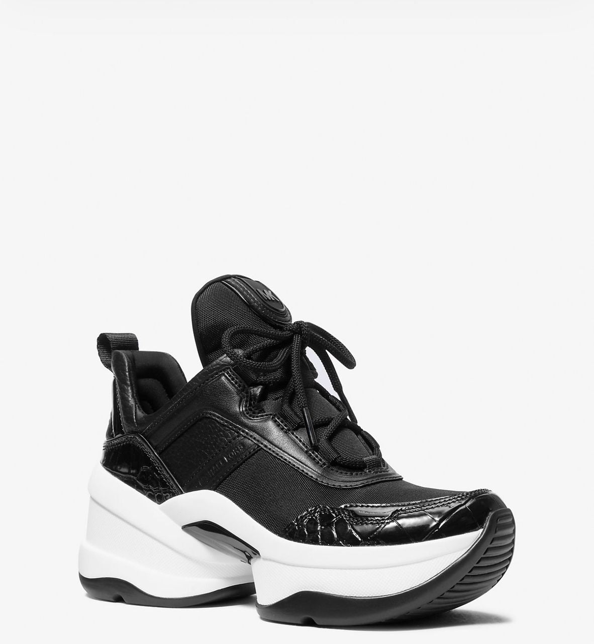 [INCOMING ETA 30 DAYS] Michael Kors W Olympia Mixed-Media Trainer in Black (FK)(49F4OLFS1D)