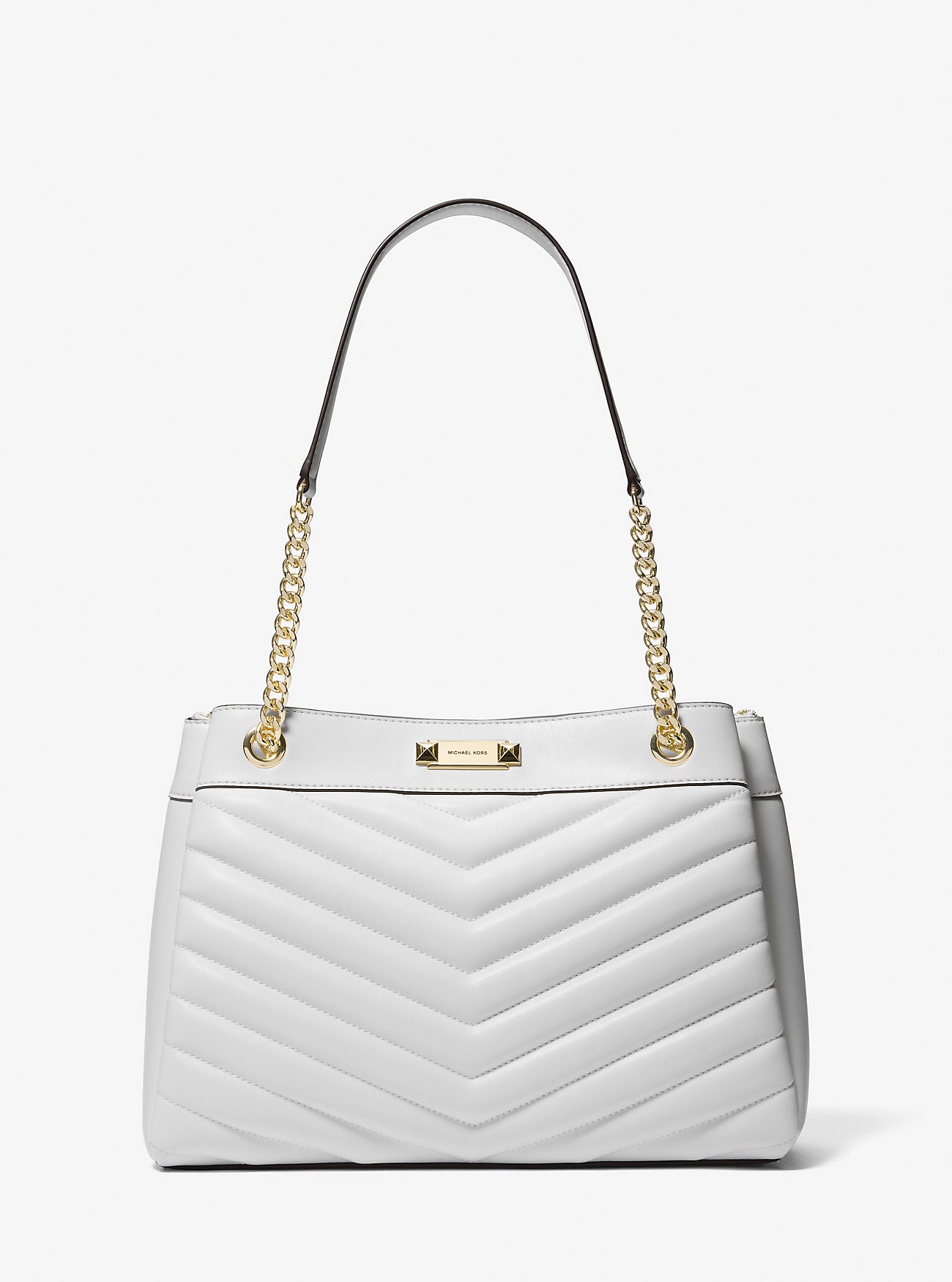 [CLEARANCE] Michael Kors Whitney Medium Chain Shoulder Tote in Light Cream (35R4GWHT6U)