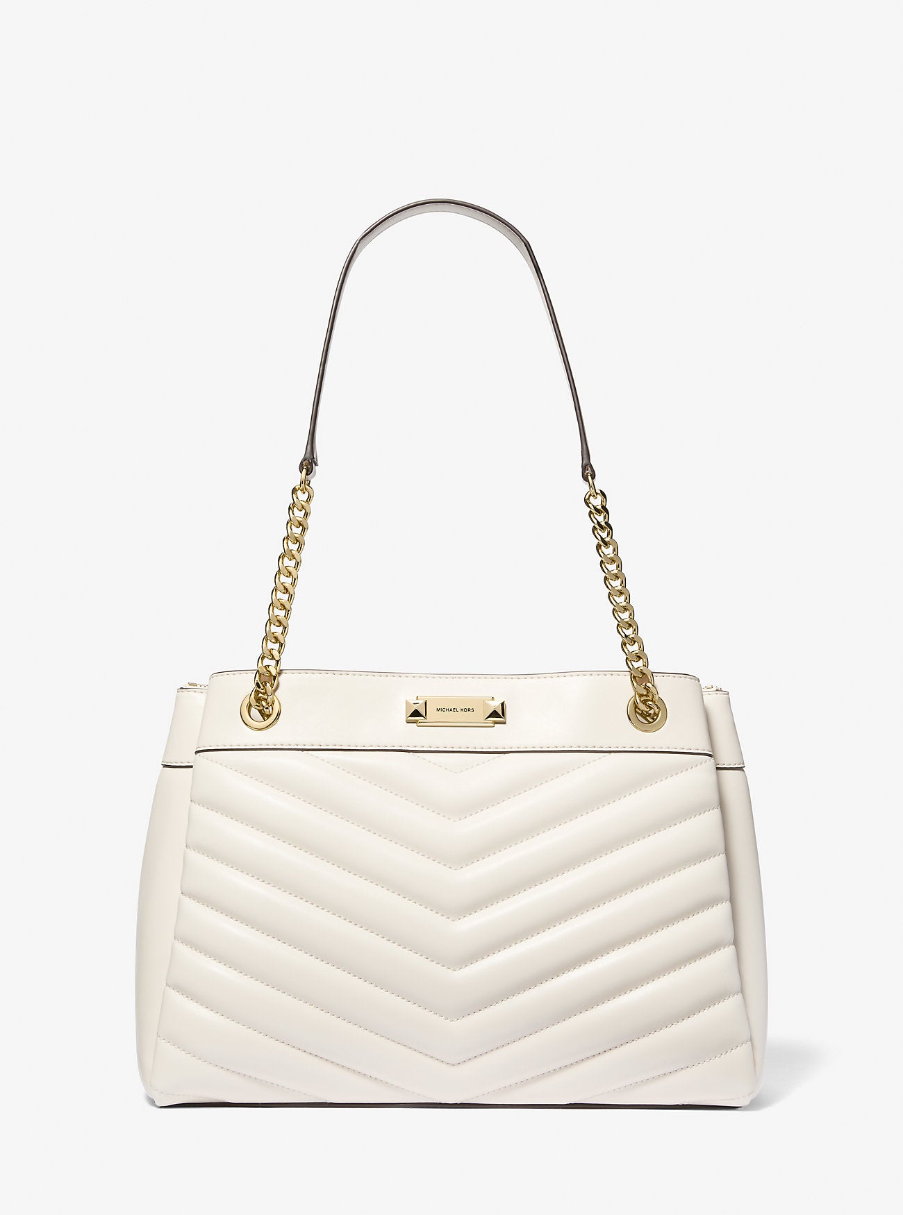 [READY STOCK MY] Michael Kors Whitney Medium Chain Shoulder Tote in Light Cream (35R4GWHT6U)