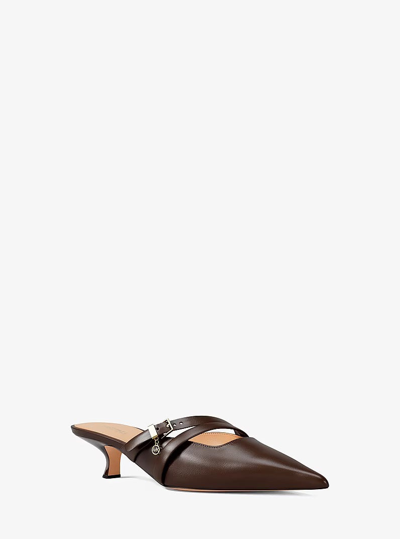 [WEB EXCLUSIVE][FK][INCOMING ETA 30 DAYS] Michael Kors Yvette Kitten Mule in Nutmeg (49T6YVMP2L)