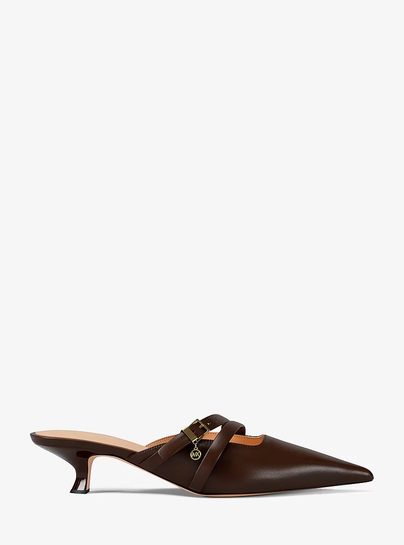 [WEB EXCLUSIVE][FK][INCOMING ETA 30 DAYS] Michael Kors Yvette Kitten Mule in Nutmeg (49T6YVMP2L)