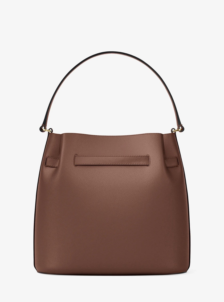 [WEB EXCLUSIVE][INCOMING ETA 30 DAYS] Michael Kors Carson Medium Pebbled Leather Convertible Bucket Crossbody Bag in Nutmeg (35R6G2ZS6T)