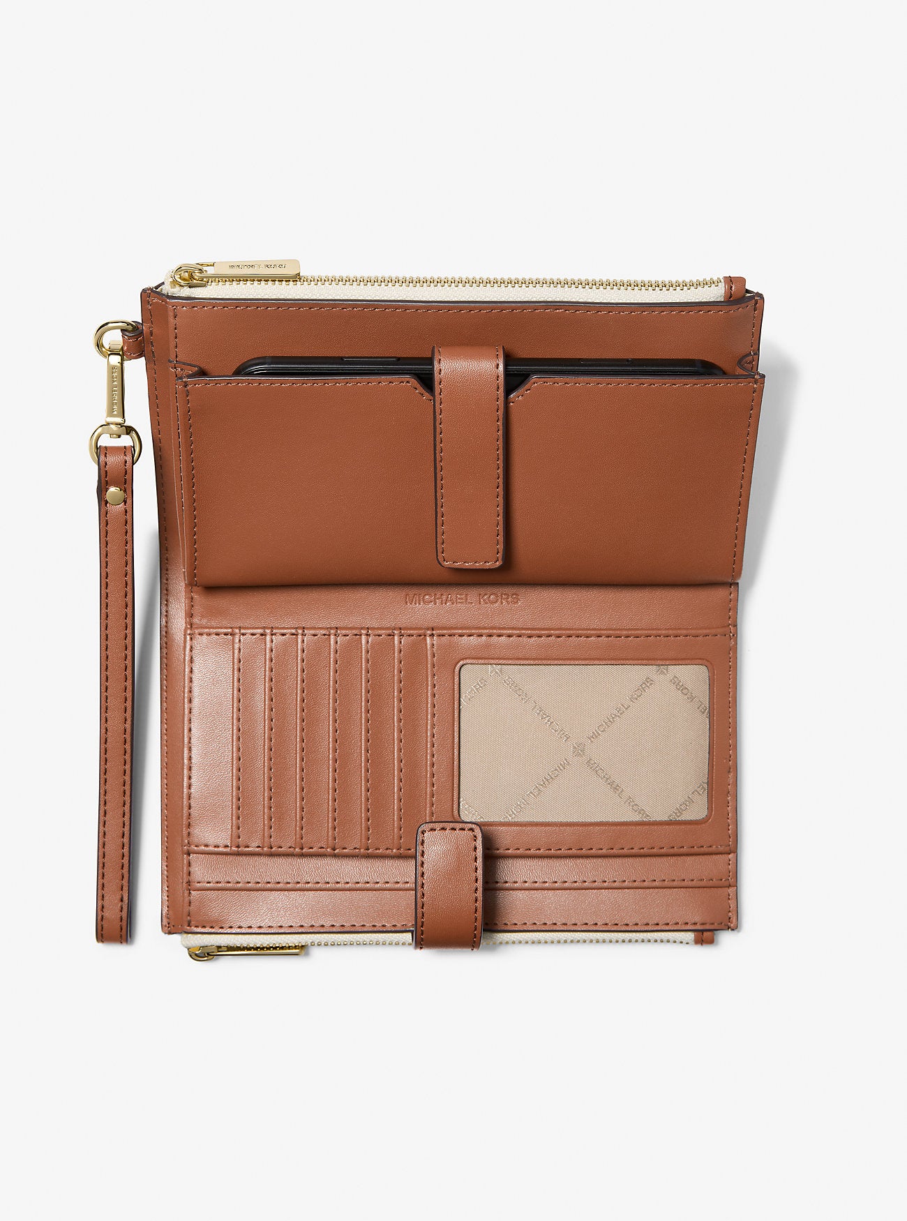 [INCOMING ETA 30 DAYS] Michael Kors Jet Set Travel Large Double Zip Wristlet in Signature Vanilla (35F8GTVW0B)