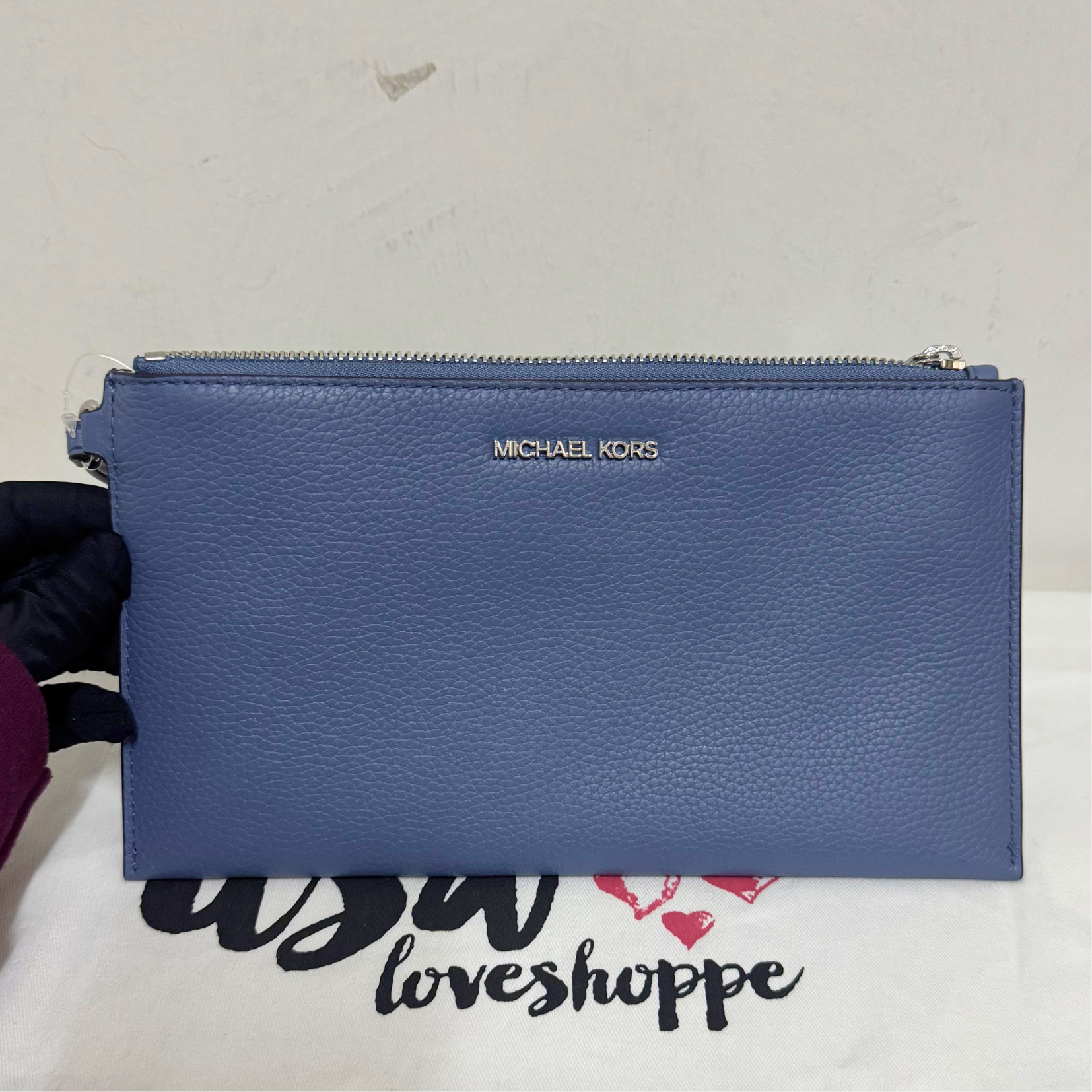 [READY STOCK MY] Michael Kors Jet Set Travel Large TZ Wristlet in Denim (35S4STVW3L)