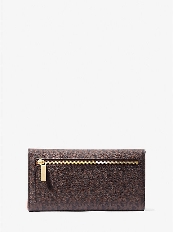 Michael Kors Bag Malaysia Michael Kors Jet Set Travel Large Trifold Wallet in Signature Brown 35F8GTVF3B