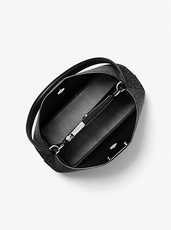 [INCOMING ETA 30 DAYS] Michael Kors Pratt Medium Bucket Shoulder Bag in Signature Black (35F4G3FS2B)