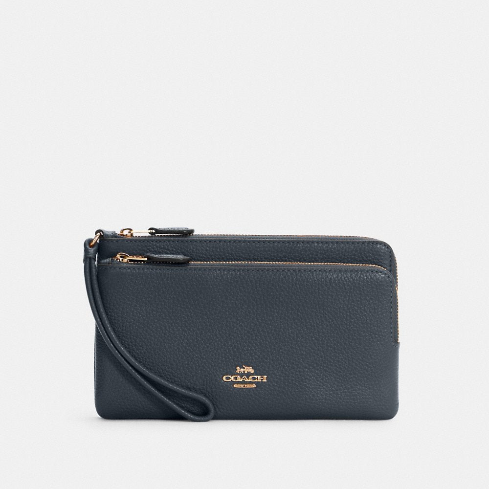 [INCOMING ETA END MARCH 2024] Coach Pebbled Leather Double Zip Wallet in Midnight (C5610)