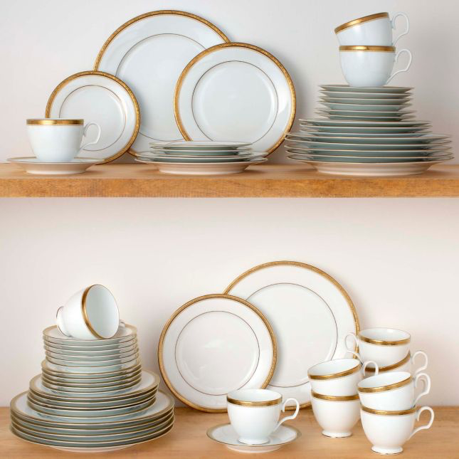 ⁠ Noritake ⁠⁠Stavely Gold 60-Piece