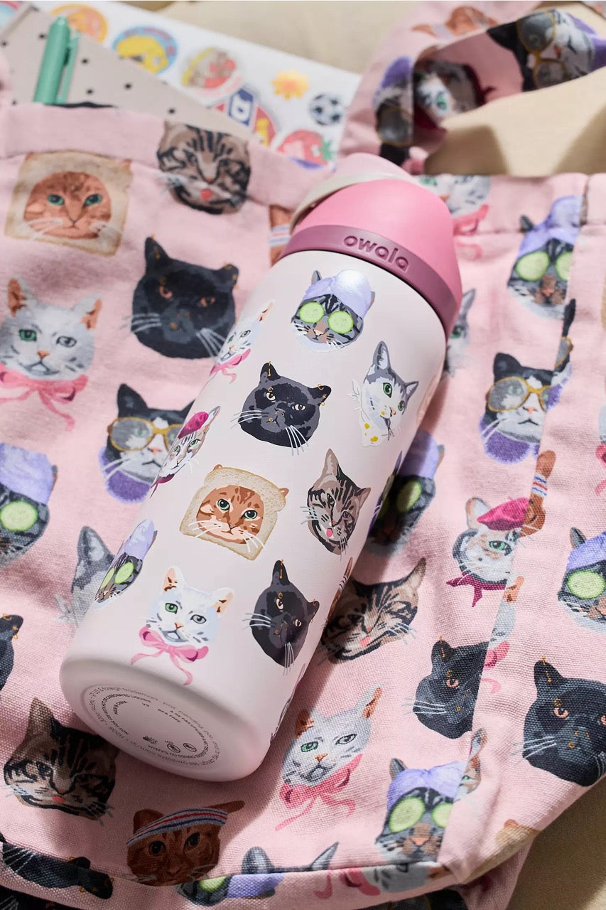 [WEB EXCLUSIVE][INCOMING ETA 30 DAYS] Owala UO Exclusive Cat Collage FreeSip 32 oz Water Bottle