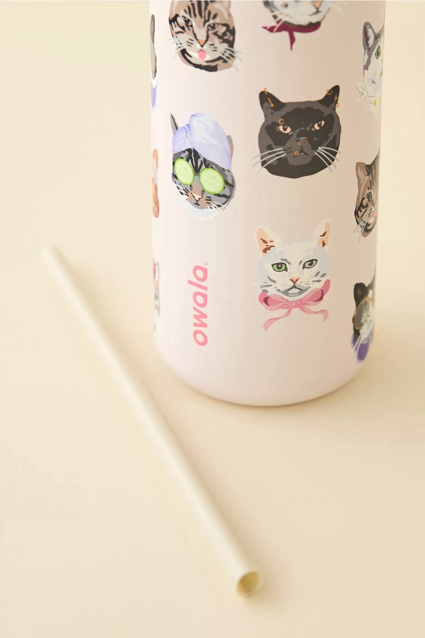 [WEB EXCLUSIVE][INCOMING ETA 30 DAYS] Owala UO Exclusive Cat Collage FreeSip 32 oz Water Bottle