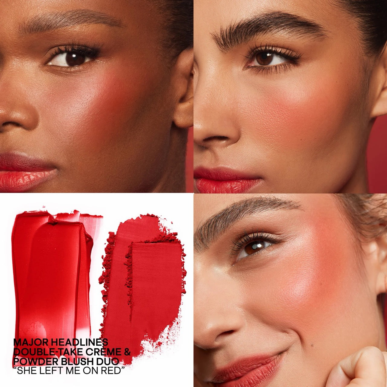 [INCOMING ETA 30 DAYS] Patrick Ta Mini Major Headlines Double-Take CrÈMe & Powder Blush Duo In She Left Me On Red (Warm Vivid Red)