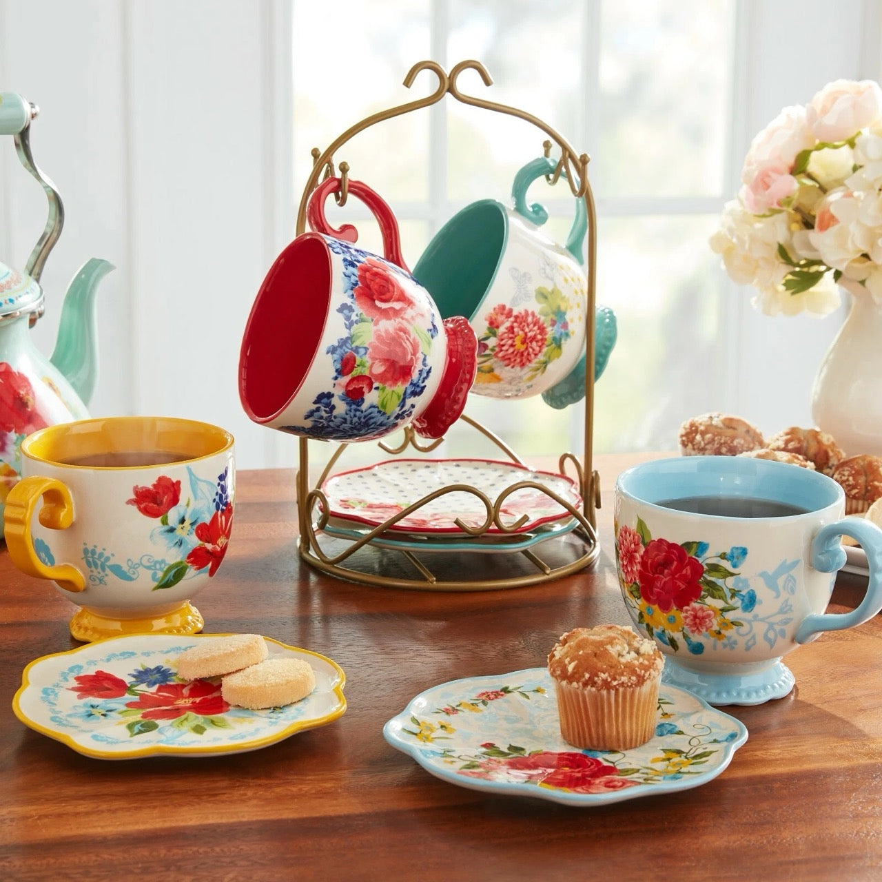 [READY STOCK MY][DEFECT] PW WOMAN FLORAL MEDLEY WITH MUG AND PLATE SET (PWF096881814085)